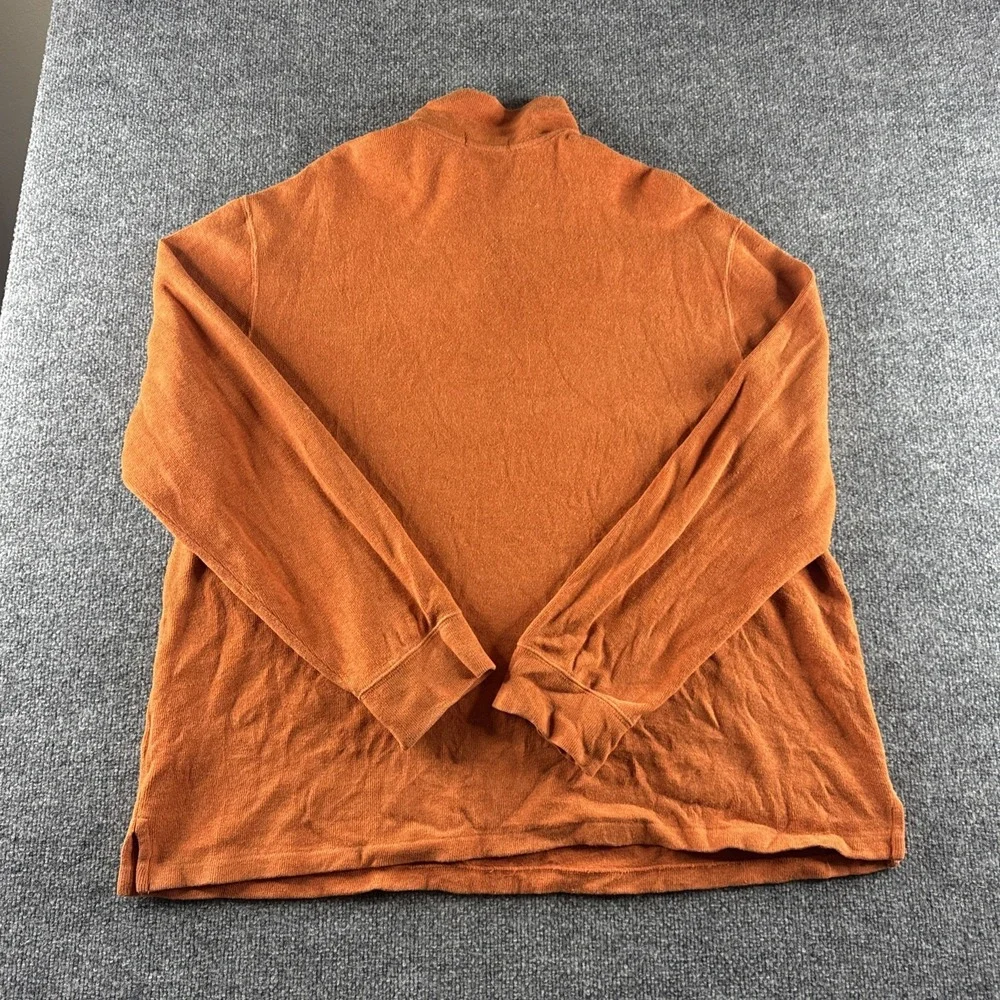 Polo Ralph Lauren Sweater Mens 2XL Orange 1/4 Zip Pullover Mock Neck Preppy